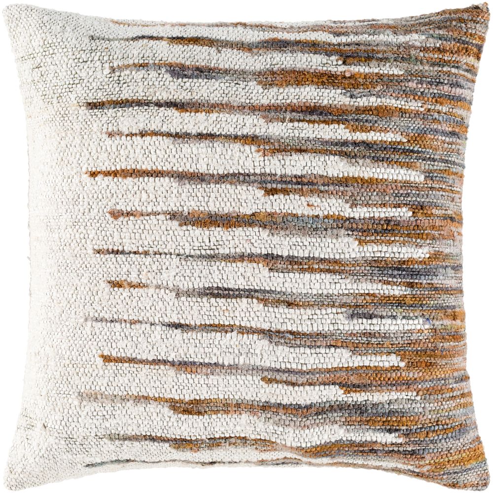 Surya Vibe VIB-002 20"H x 20"W Pillow Cover in Camel, Dark Brown, White, Charcoal, Light Gray, Sage, Pale Blue