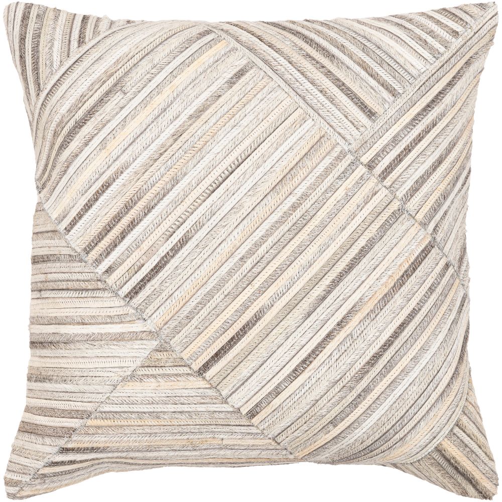 Surya ZND006-2020 Zander 20"H x 20"W Pillow Cover in Light Gray / Taupe / Cream / Charcoal / Beige