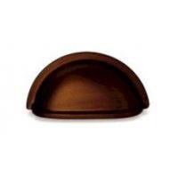 Tanners Craft by Colonial Bronze L404 3 CC ROUND CUP PULL - Satin Black with Worn Leather Coal ash