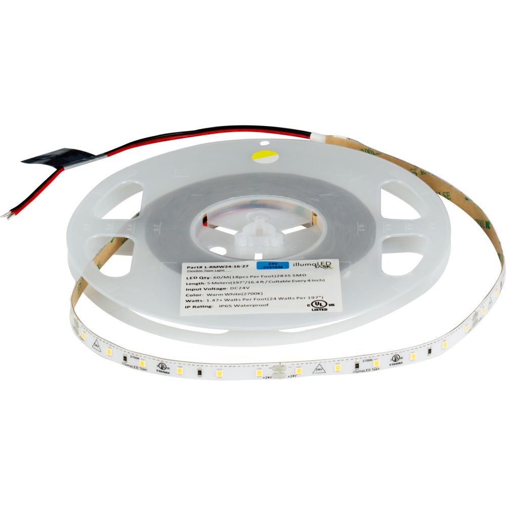 Task Lighting L-RMW24-16-27 16 ft 120 Lumens Per Foot Radiance LED 24V Tape Light, 2700K Warm White