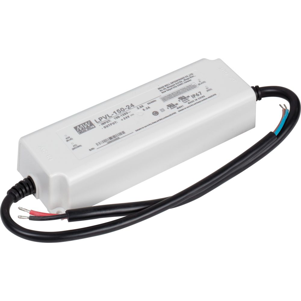 Task Lighting T-24-150W-WP-HW 150 Watt 24V 12.5A Hardwired IP67 Waterproof Power Supply in White