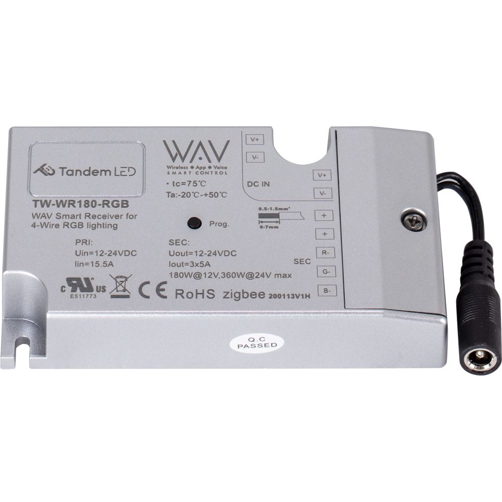 Task Lighting T-WAV-WR180-RGB WAV 4-Wire RGB Lighting Smart Receiver, Zigbee Technology