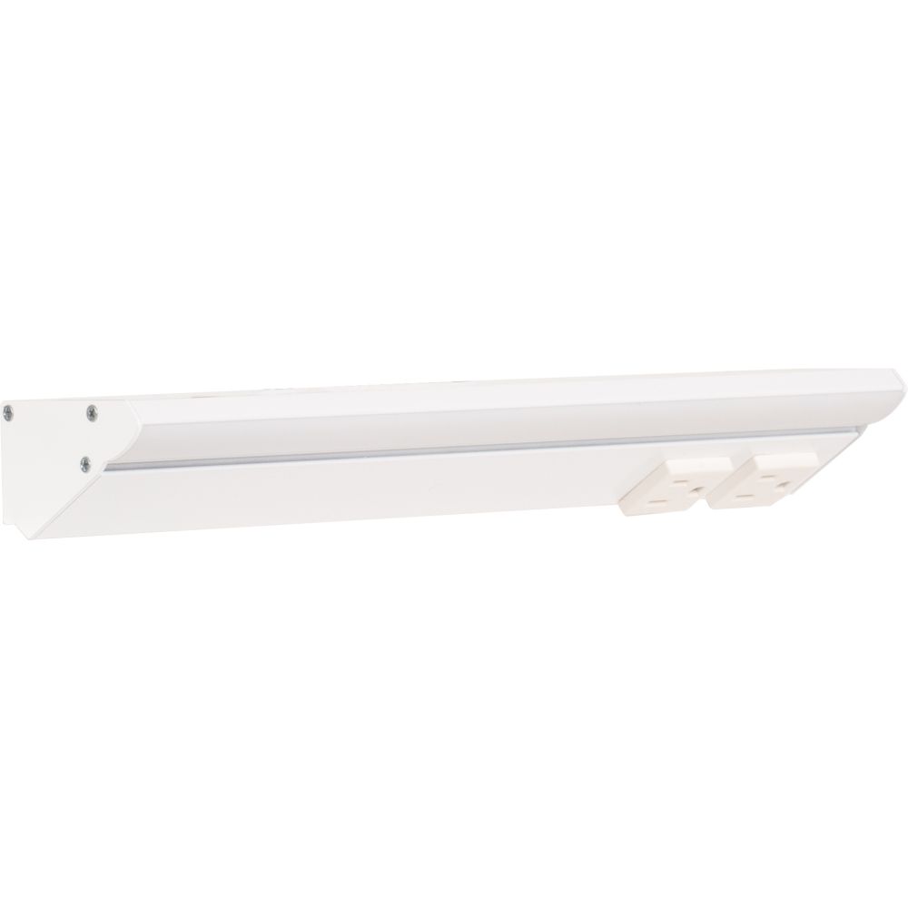 Task Lighting LP12-T6R6W-WWT 12-1/2" 600 Lm/ft Tunable-White RM Series Lighted Power Strip with Receptacles in White