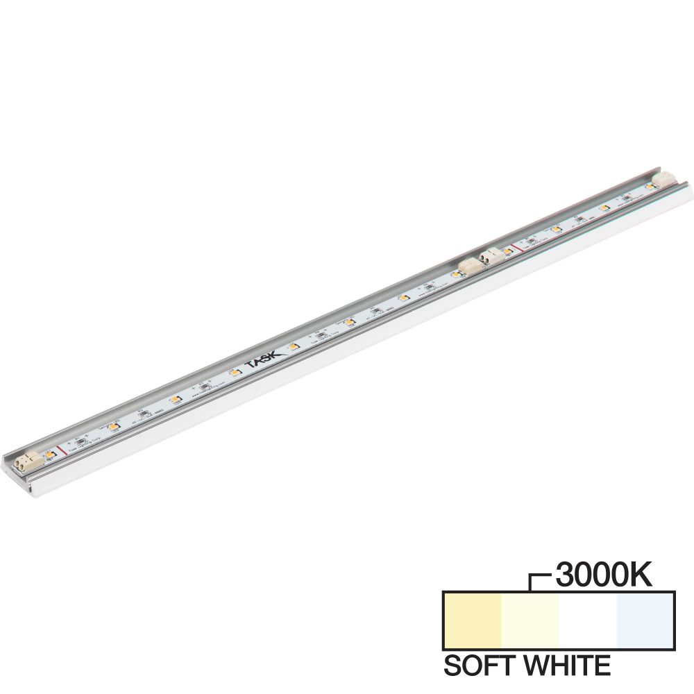 Task Lighting SG9-48ND24W-F30 48-1/8" 2400 Lumen SG9 Series LED Strip Light, White Mount 3000K Soft White
