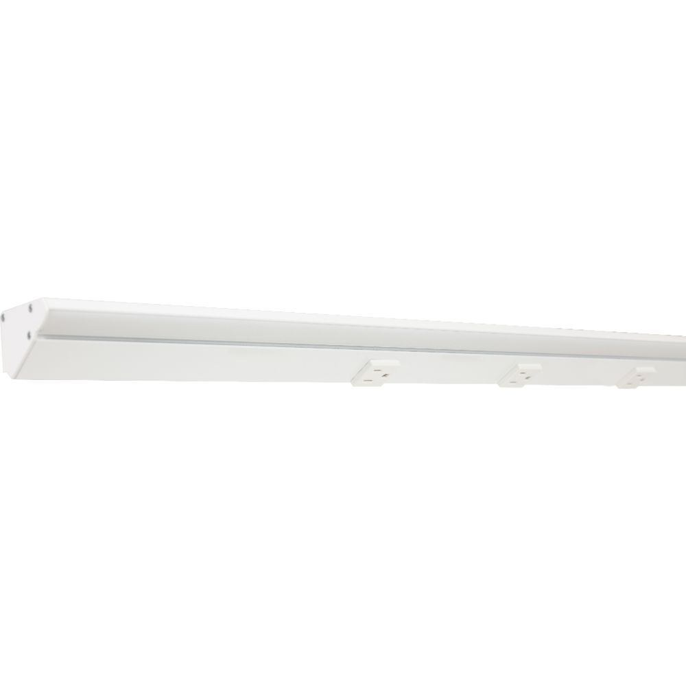Task Lighting LP42-T6R21W-WWT 42-1/2" 2100 Lm/ft Tunable-White RM Series Lighted Power Strip with Receptacles in White