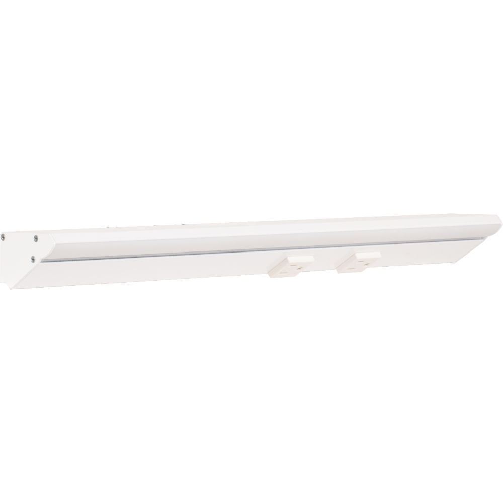 Task Lighting LP18-T6R9W-WWT 18-1/2" 900 Lm/ft Tunable-White RM Series Lighted Power Strip with Receptacles in White