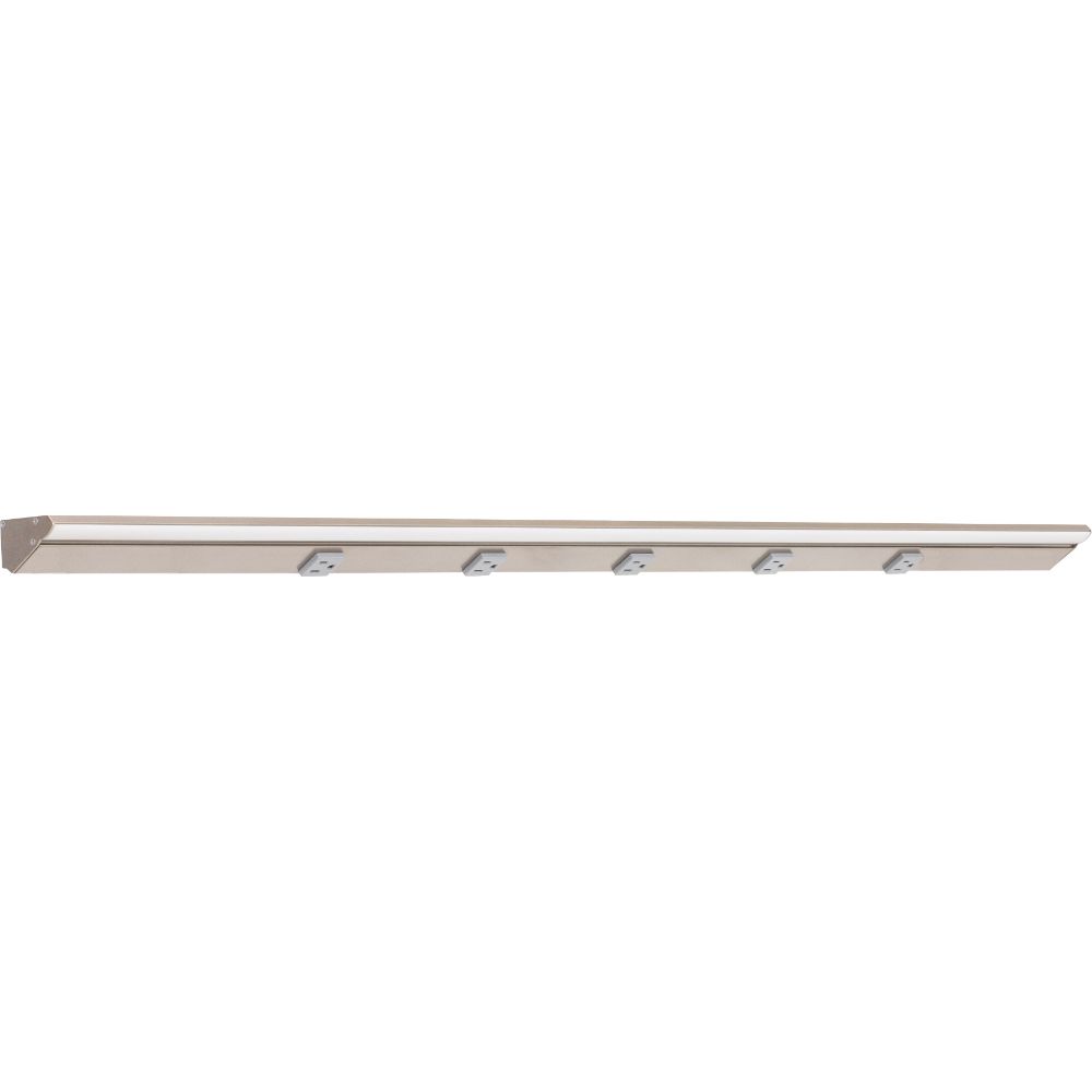 Task Lighting LP48-T6R24W-GSN 48-1/2" 2400 Lm/ft Tunable-White RM Series Lighted Power Strip with Receptacles in Satin Nickel