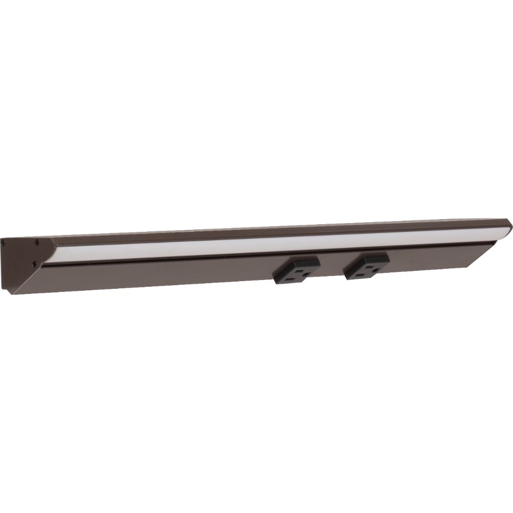 Task Lighting LP18-T6R9W-BBZ 18-1/2" 900 Lm/ft Tunable-White RM Series Lighted Power Strip with Receptacles in Bronze