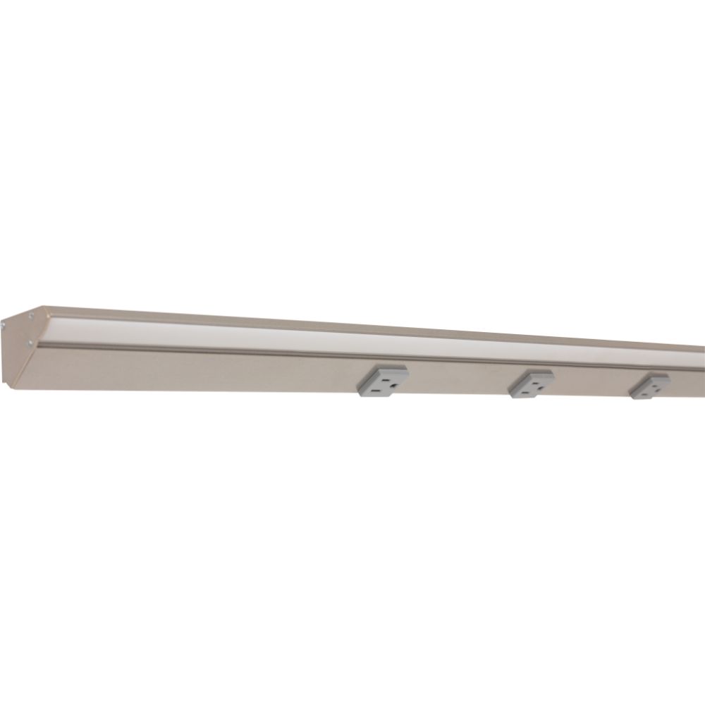 Task Lighting LP42-T6R21W-GSN 42-1/2" 2100 Lm/ft Tunable-White RM Series Lighted Power Strip with Receptacles in Satin Nickel