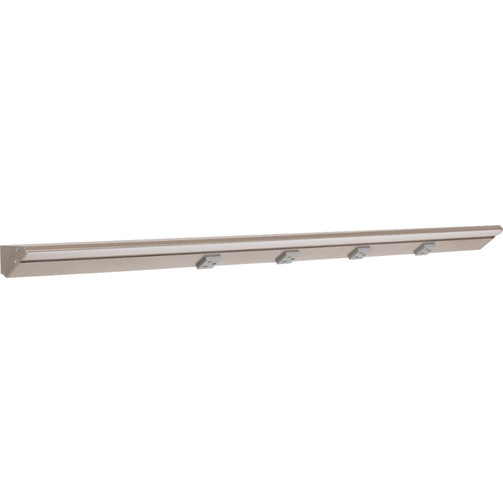 Task Lighting LP36-T6R18W-GSN 36-1/2" 1800 Lm/ft Tunable-White RM Series Lighted Power Strip with Receptacles in Satin Nickel
