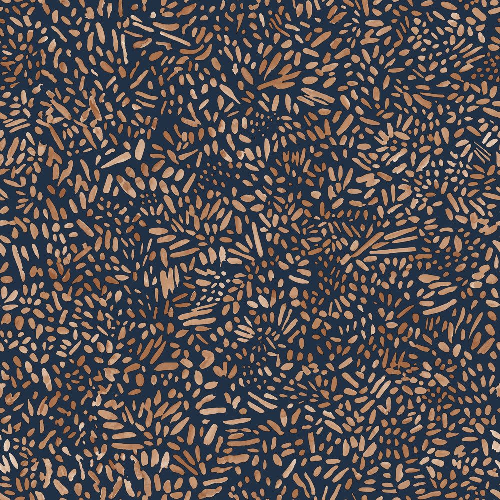 Tempaper BG15058 Brushstroke Garden Wallpaper in Toasted Almond & Navy