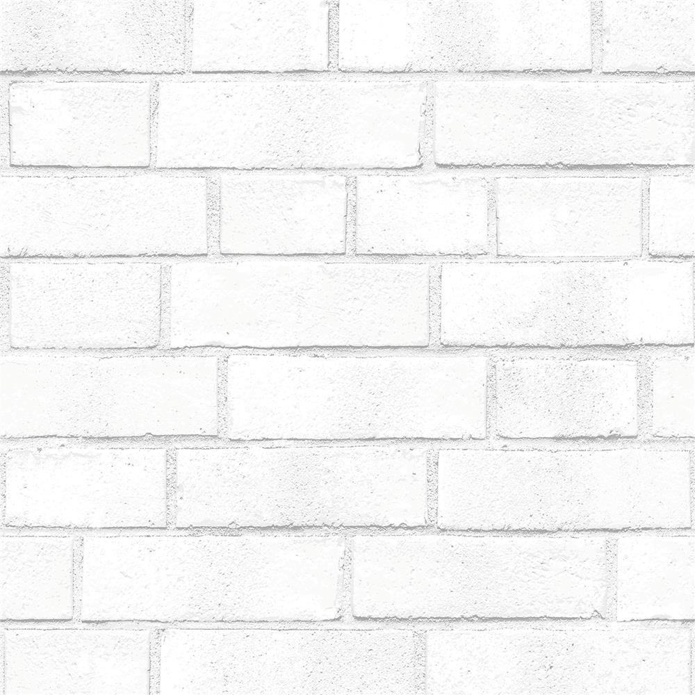 Tempaper BR096 Brick Self-adhesive, Removable Wallpaper in White