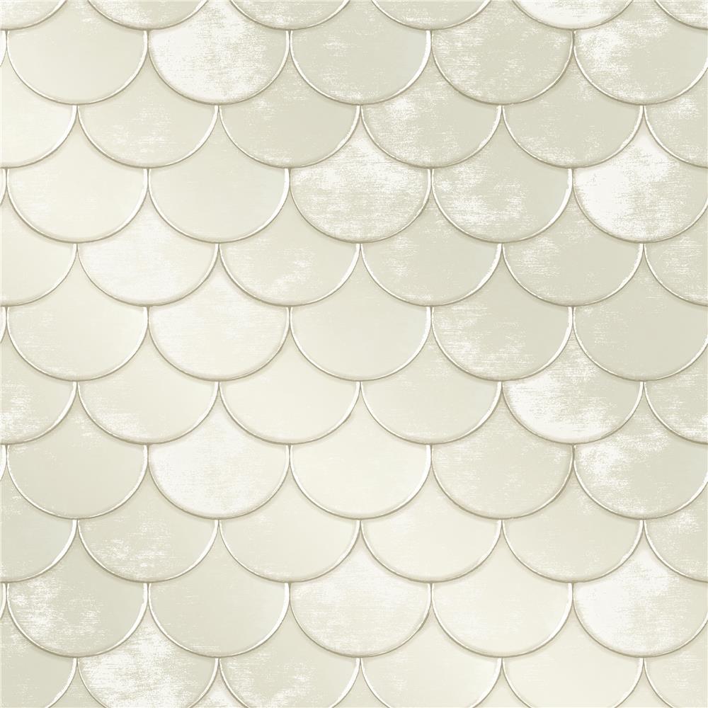 Tempaper BR481 Brass Belly Self-adhesive, Removable Wallpaper in Pearl