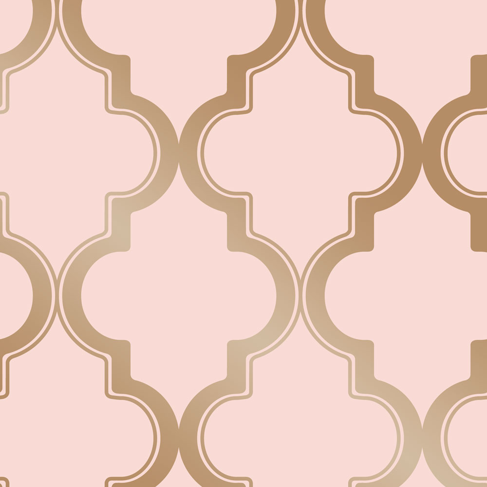 Tempaper MA10635 Marrakesh Pink & Metallic Gold Self-Adhesive, Removable Wallpaper