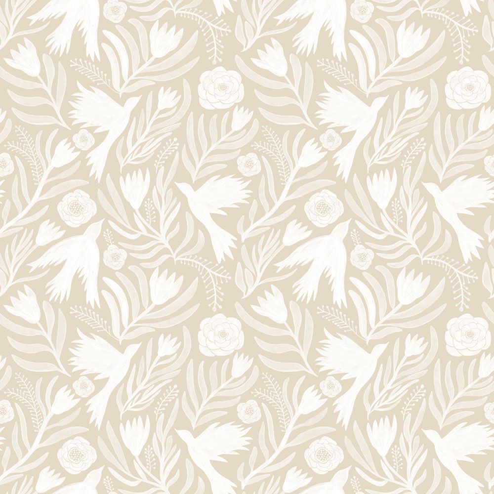 Tempaper OD15063 Otomi Dove Wallpaper in Ivory