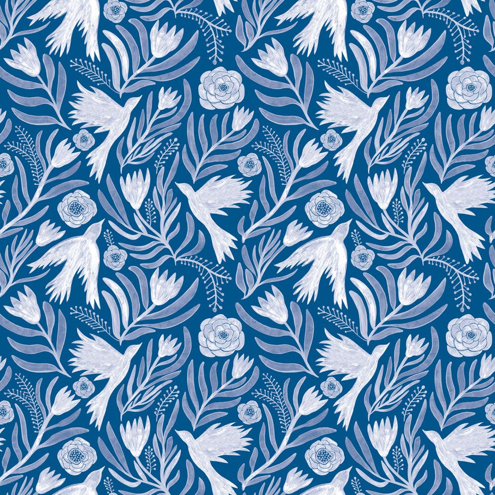 Tempaper OD15067 Otomi Dove Wallpaper in Summer Night