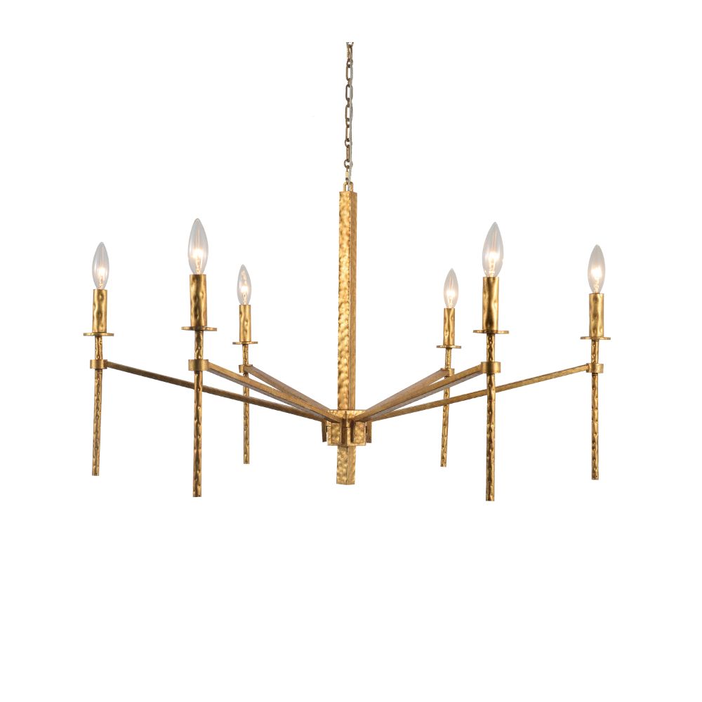 Terracotta Designs H20103-6GD Aurore Chandelier with Gold Finish in Antique Gold
