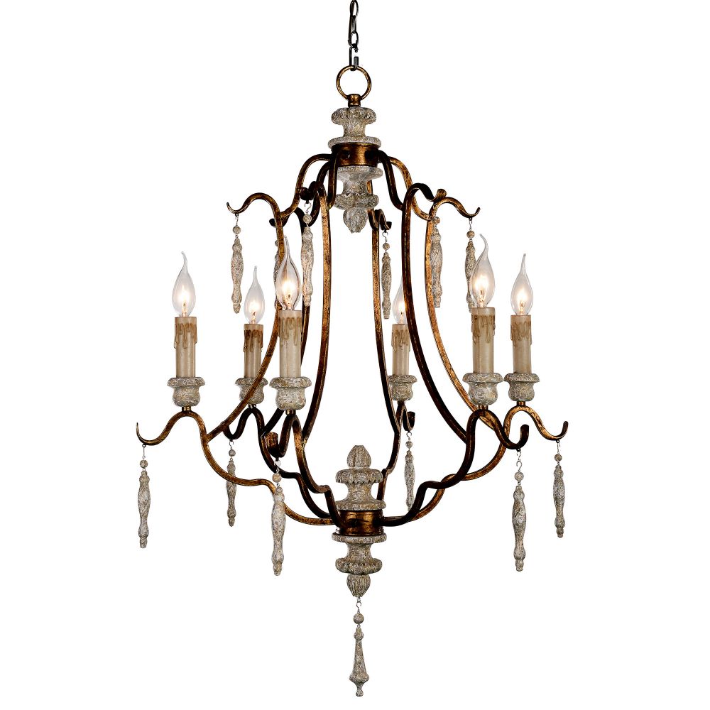 Terracotta Designs H5114-6GD Arietta chandelier with Gold finish