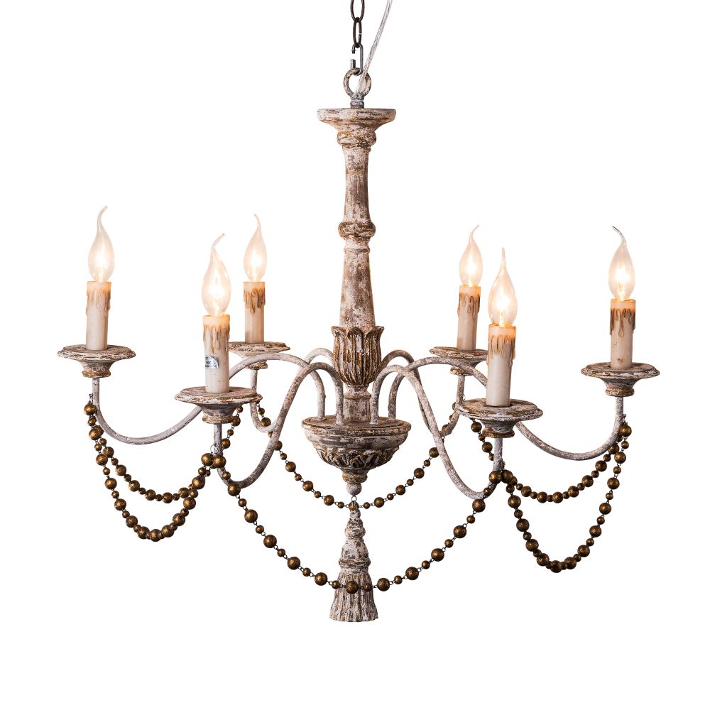 Terracotta Designs H6104-6 ENRICA Chandelier in washed white