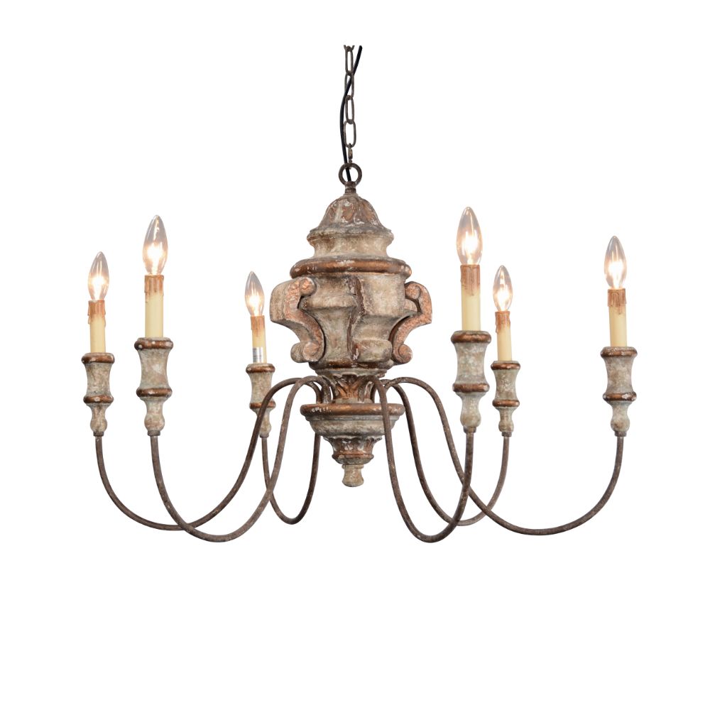 Terracotta Designs H6229-6 Cianna Chandelier in smoked gold