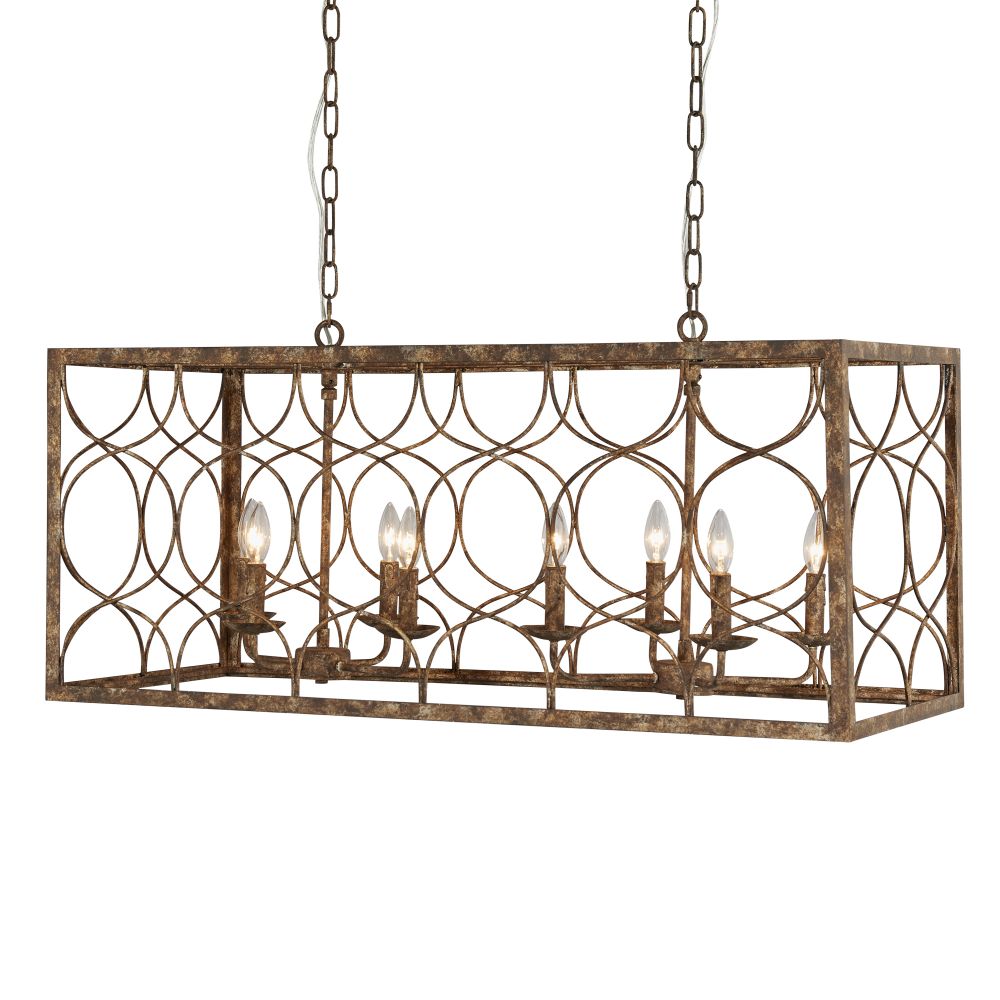 Terracotta Designs H7121-8 Tabby 8-light Chandelier in washed rustic gold