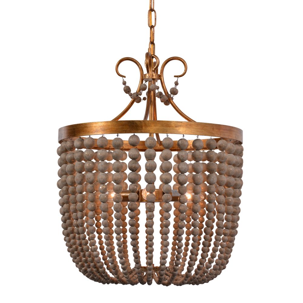 Terracotta Designs H7126-2AG Darcia Small Chandelier in Antique Gold