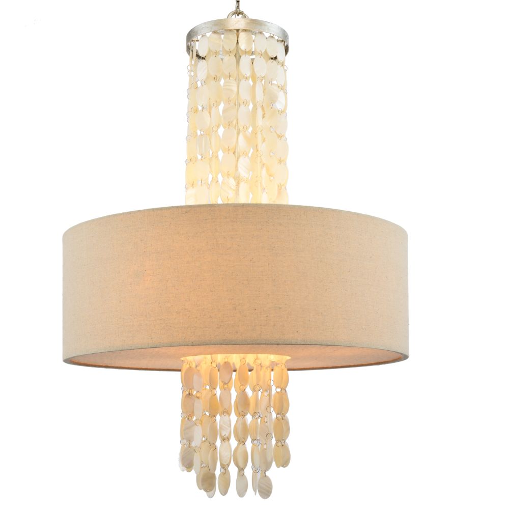 Terracotta Designs H7127B-4 Haloke Chandelier with Shining shell in Brown Shade