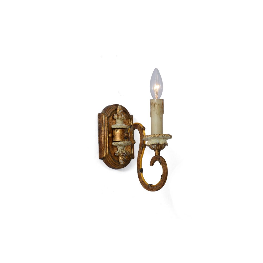 Terracotta Designs W5122-1 Milan Single Sconce with Gold Finish