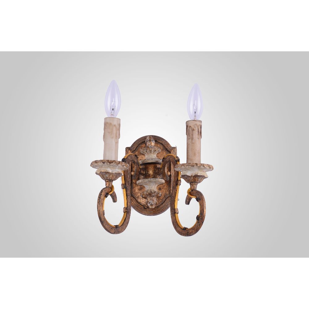Terracotta Designs W5122-2 Milan Double Sconce with Gold Finish