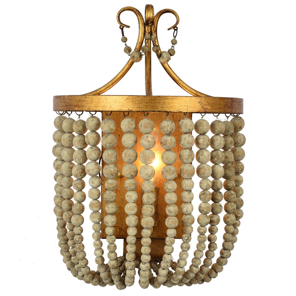 Terracotta Designs W7126-1 Darcia Single Sconce in Antiuqe gold and aged wood