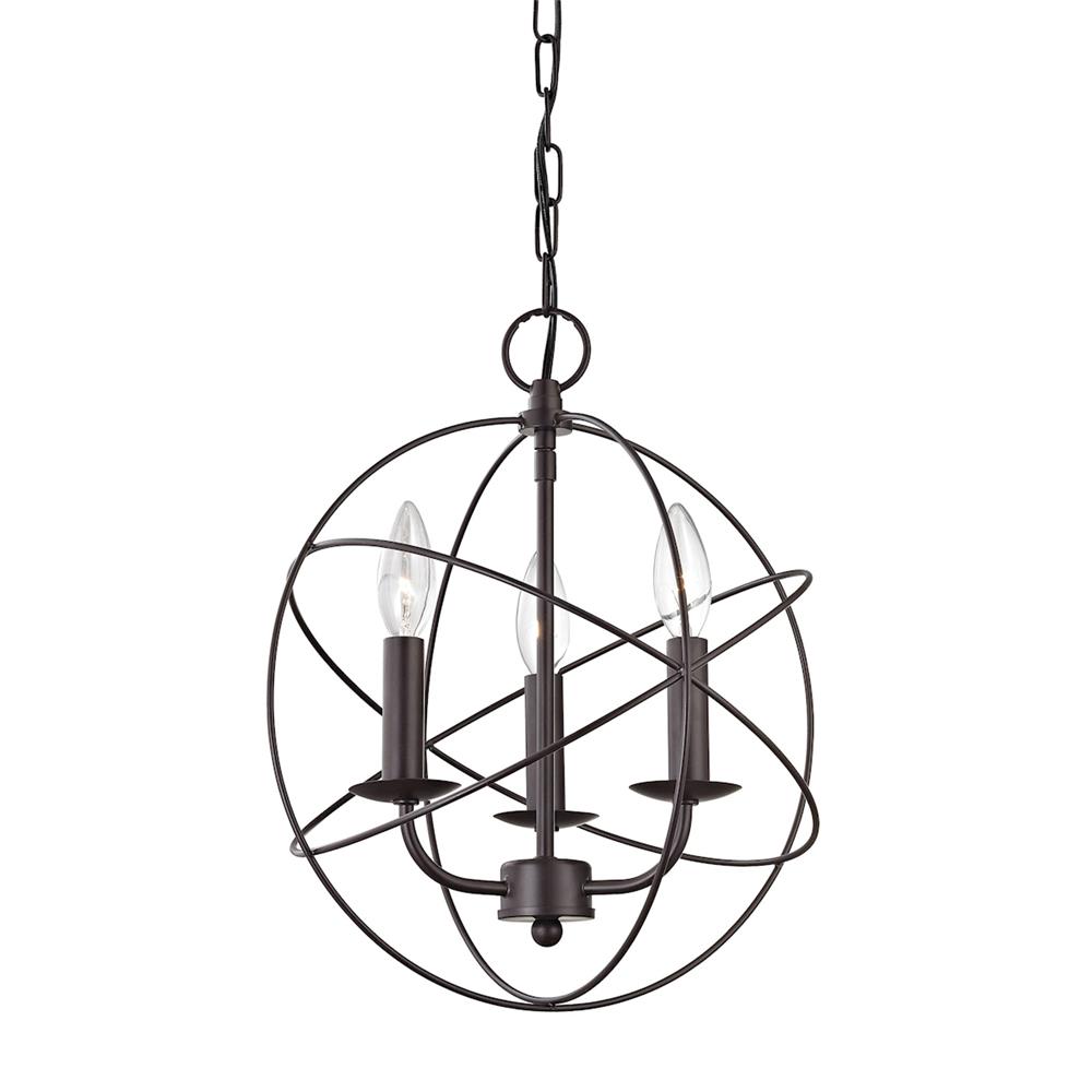 Thomas Lighting 1513CH/10 Williamsport 3 Light Chandelier In Oiled Rubbed Bronze
