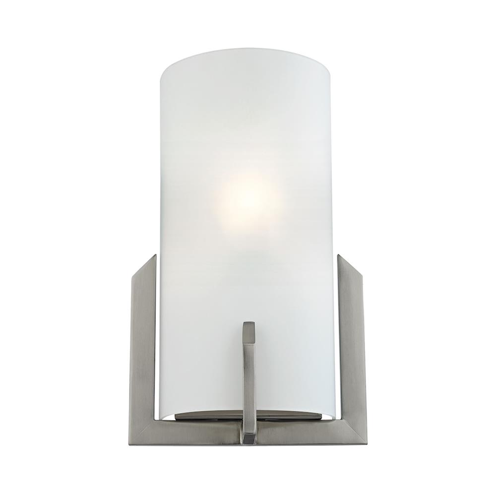 Thomas Lighting 5111WS/20 Wall Sconces 1 Light Sconce In Brushed Nickel And White Glass