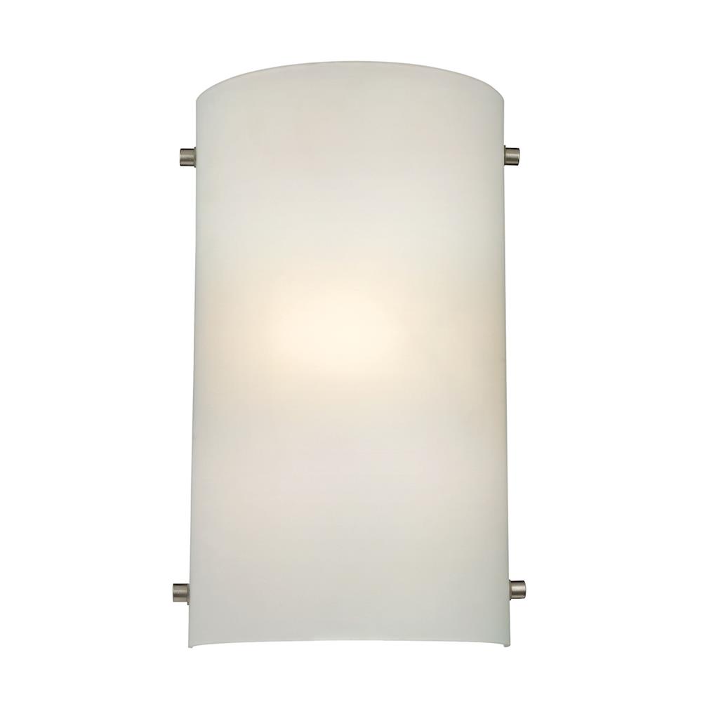 Thomas Lighting 5161WS/99 Wall Sconces 1 Light Sconce In Brushed Nickel And White Glass