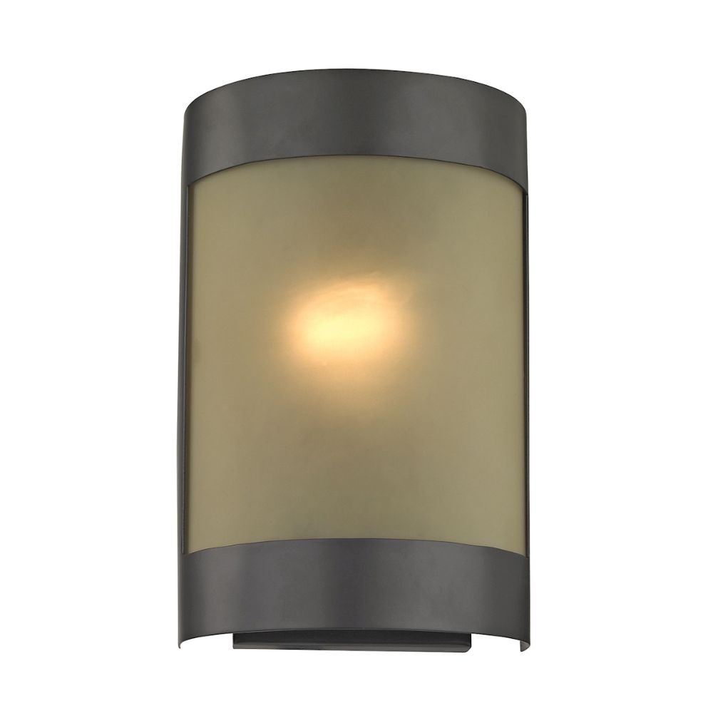 Thomas Lighting 5181WS/10 1-Light Wall Sconce in Oil Rubbed Bronze with Light Amber Glass                                      