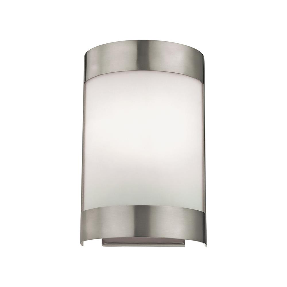 Thomas Lighting 5181WS/20 Wall Sconces 1 Light Sconce In Brushed Nickel And White Glass