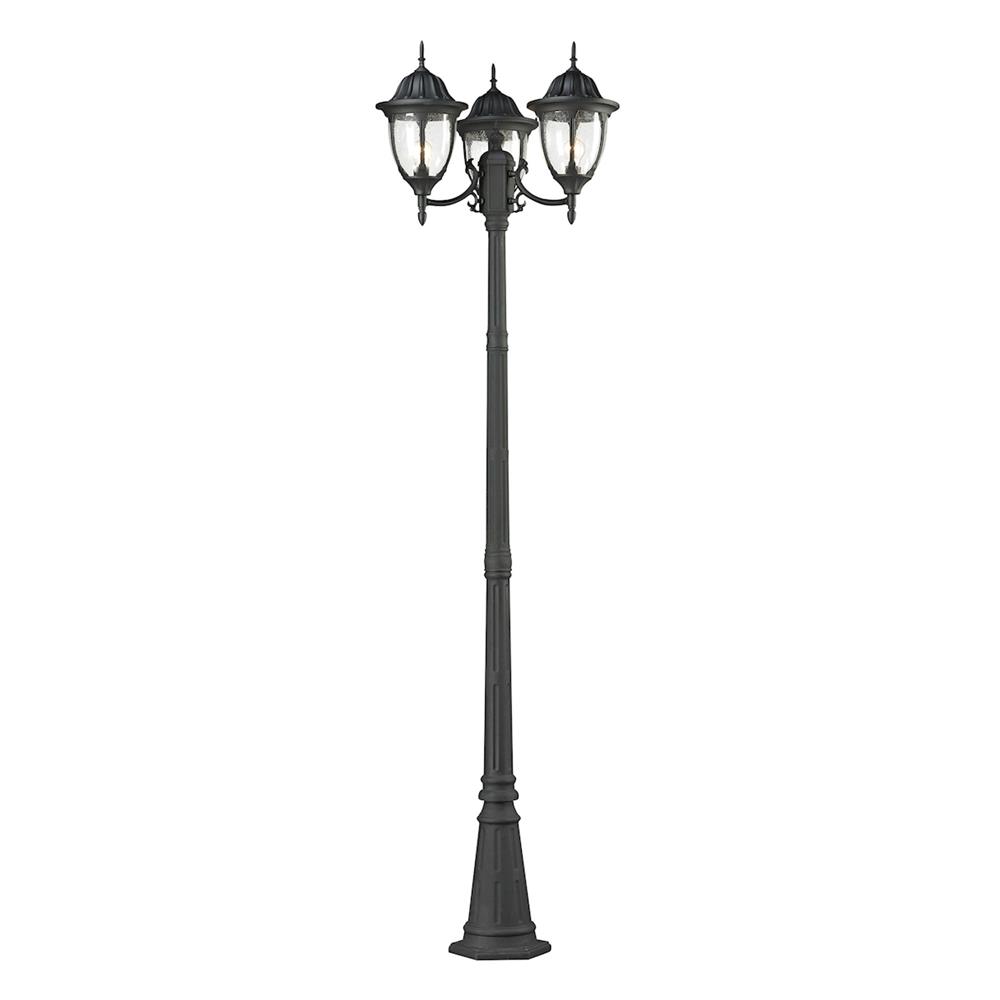 Thomas Lighting 7153EP/73 Central Square 3 Light Outdoor Post Lamp In Charcoal