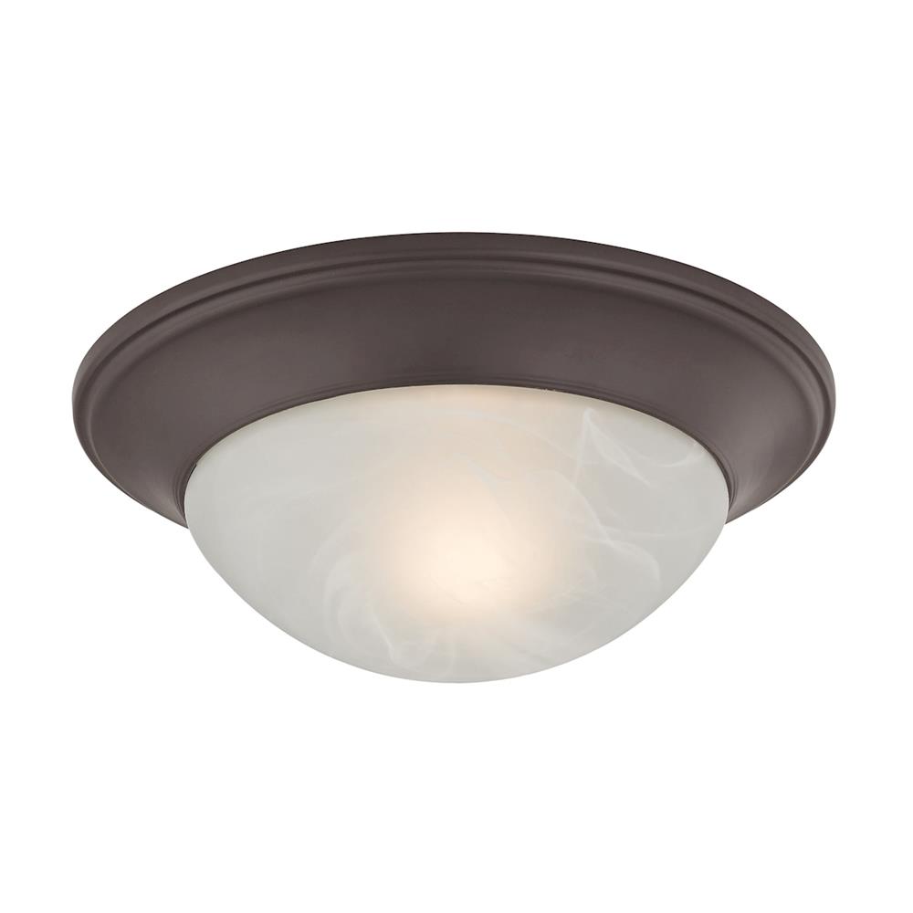 Thomas Lighting 7301FM/10 1 Light Flushmount In Oil Rubbed Bronze And Alabaster White Glass