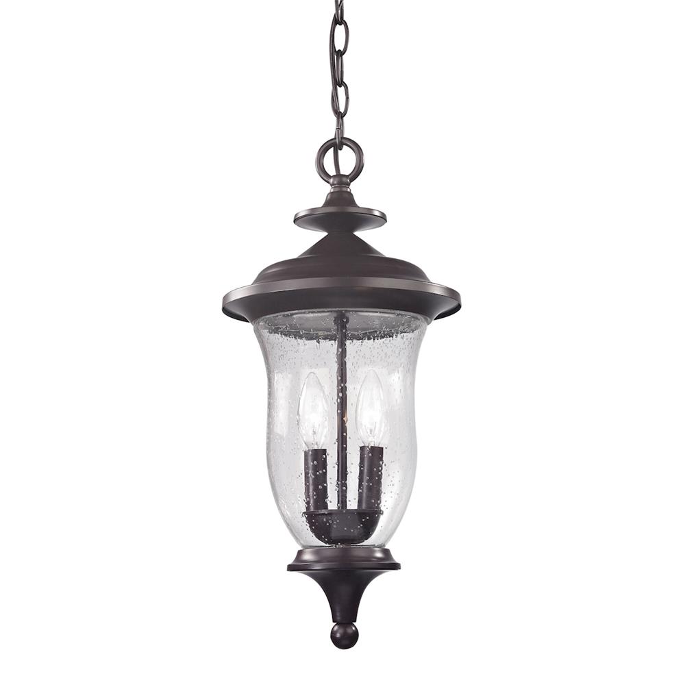 Thomas Lighting 8002EH/75 Trinity 2 Light Outdoor Pendant In Oil Rubbed Bronze