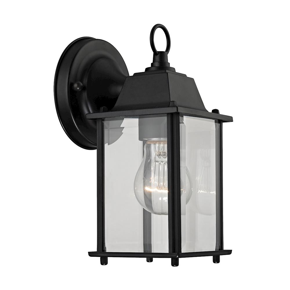 Thomas Lighting 9231EW/65 1 Light Outdoor Wall Sconce In Matte Black And Clear Glass