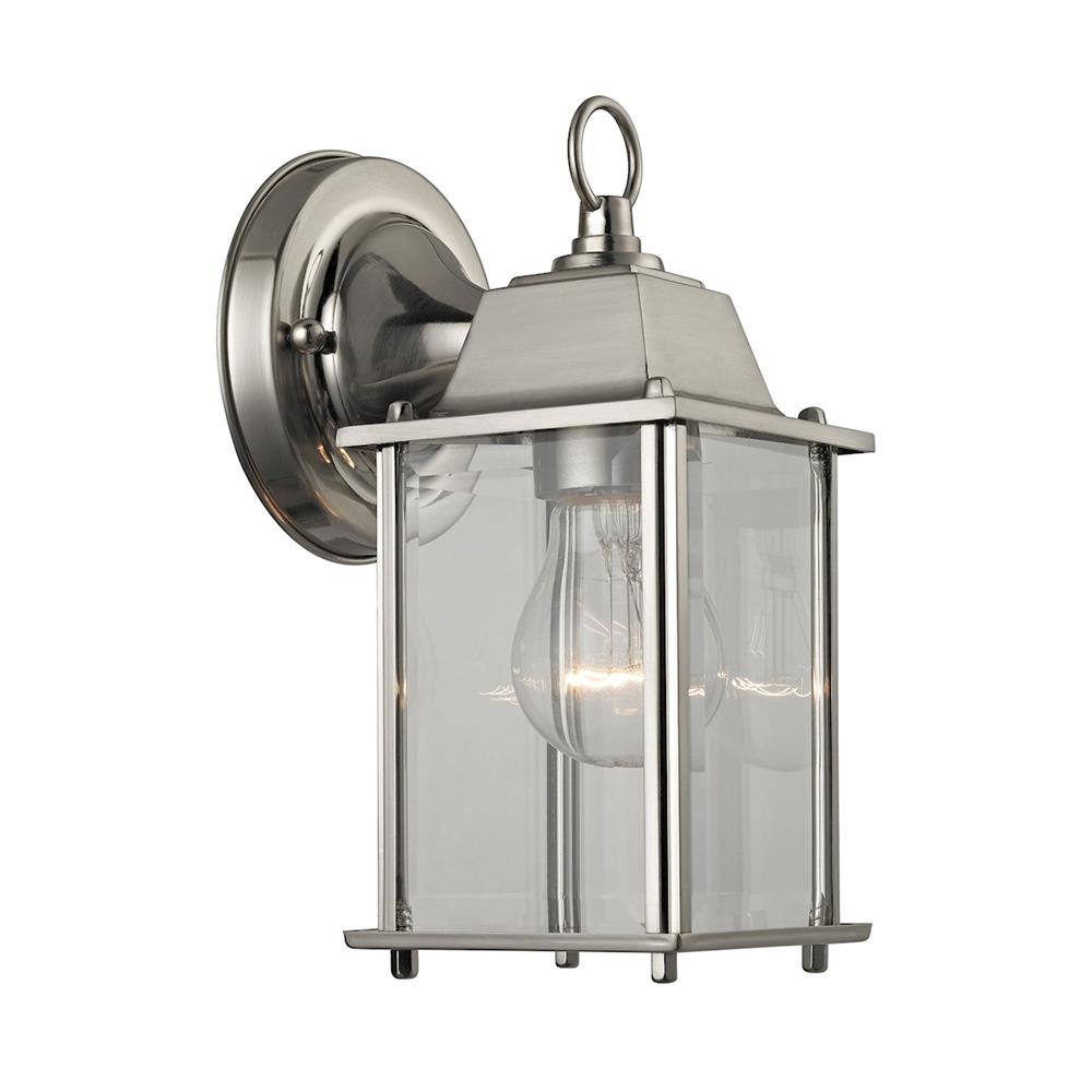 Thomas Lighting 9231EW/80 1 Light Outdoor Wall Sconce In Brushed Nickel And Clear Glass