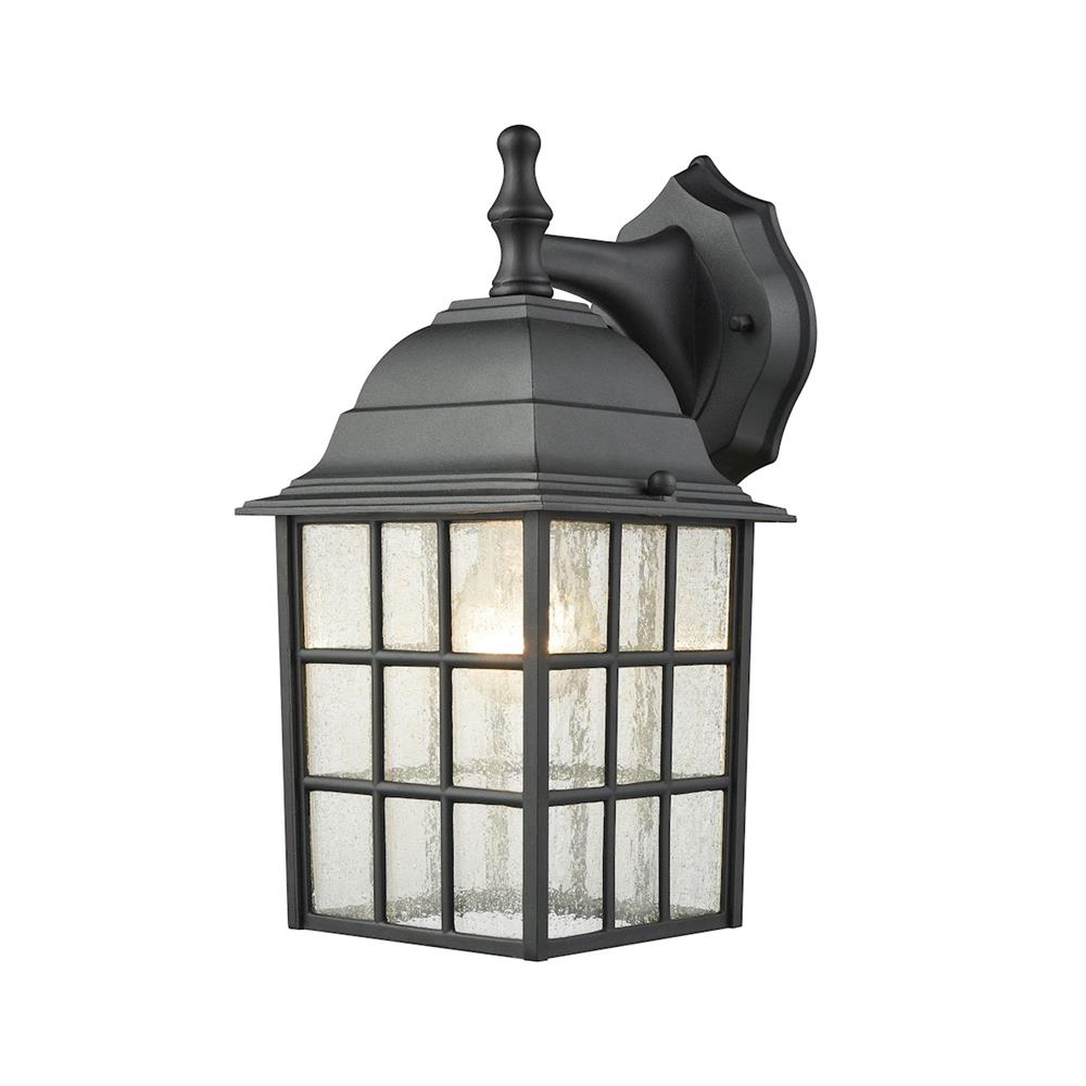 Thomas Lighting CE9261760 Holton 1 Light Outdoor Wall Sconce In Satin Black With Seedy Glass