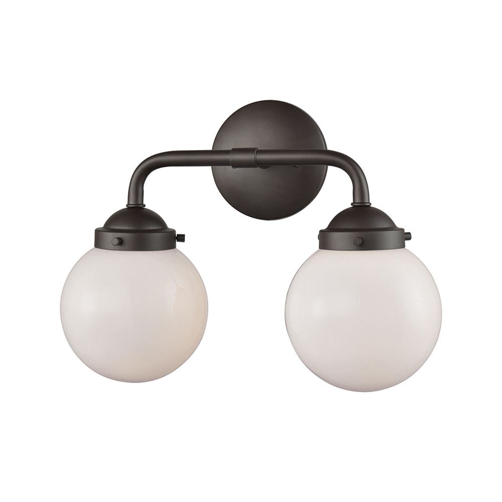 Thomas Lighting CN120211 Beckett 2 Light Bath In Oil Rubbed Bronze And Opal White Glass