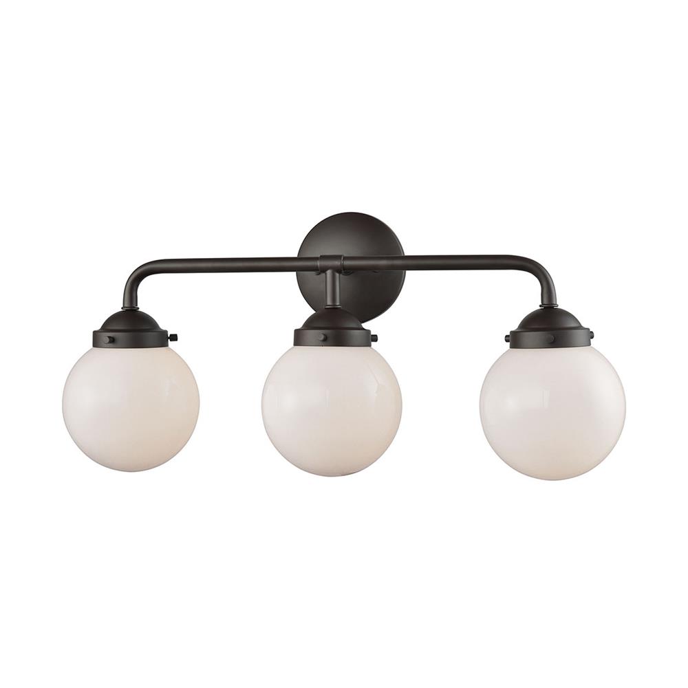 Thomas Lighting CN120311 Beckett 3 Light Bath In Oil Rubbed Bronze And Opal White Glass