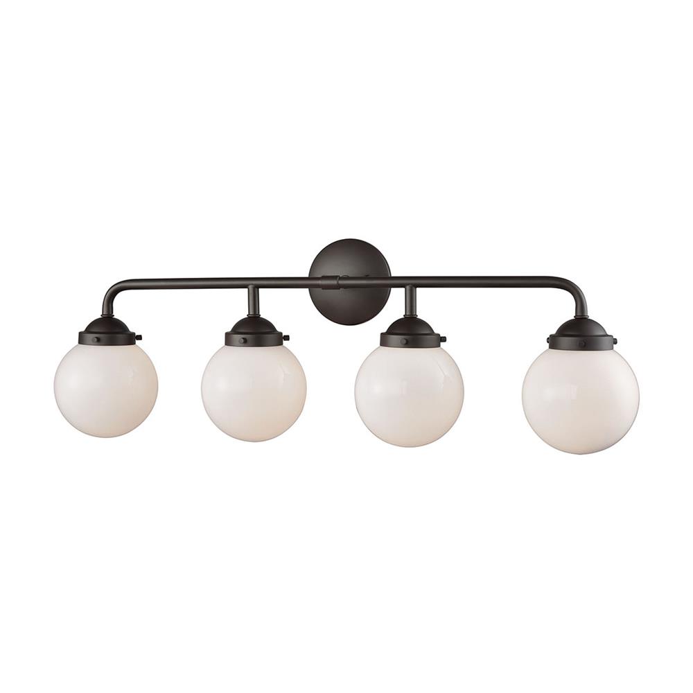 Thomas Lighting CN120411 Beckett 4 Light Bath In Oil Rubbed Bronze And Opal White Glass