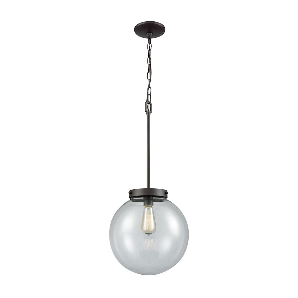 Thomas Lighting CN129041 Beckett 1 Light Pendant In Oil Rubbed Bronze With Clear Glass