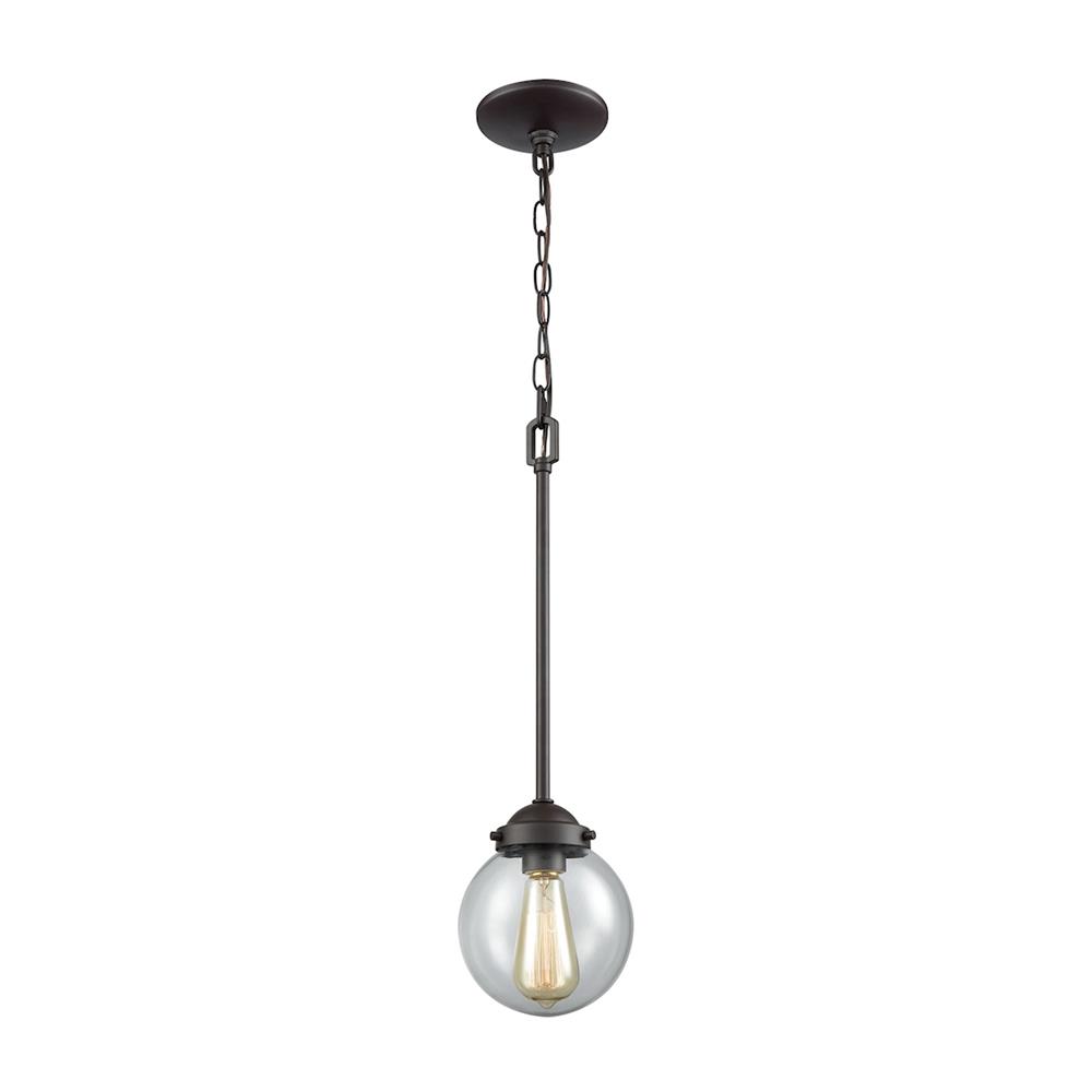 Thomas Lighting CN129151 Beckett 1 Light Pendant In Oil Rubbed Bronze With Clear Glass