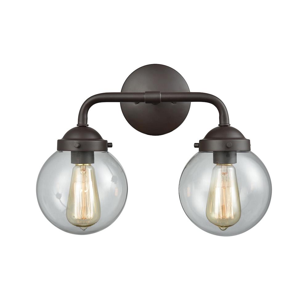 Thomas Lighting CN129211 Beckett 2 Light Bath In Oil Rubbed Bronze And Clear Glass