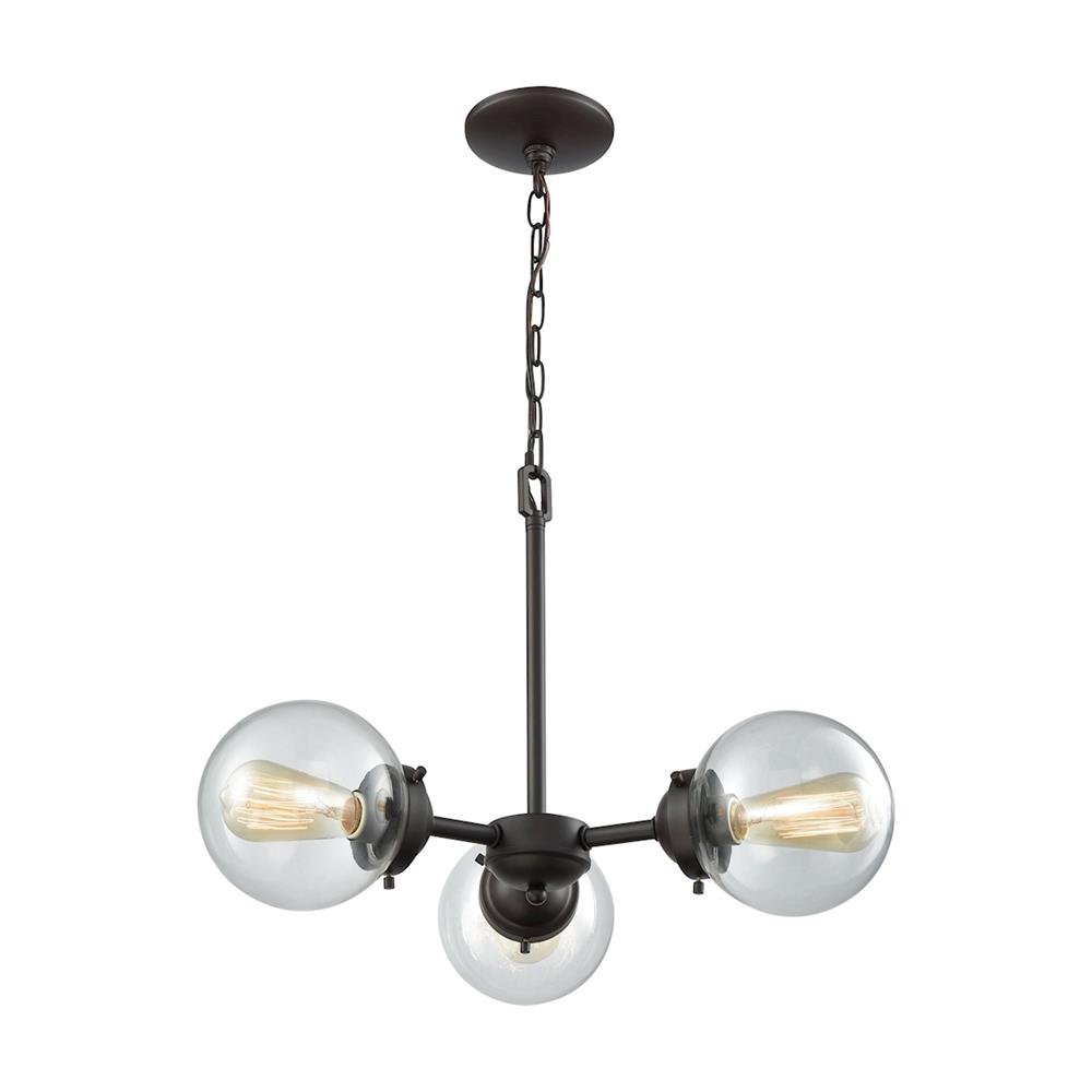 Thomas Lighting CN129321 Beckett 3 Light Chandelier In Oil Rubbed Bronze With Clear Glass