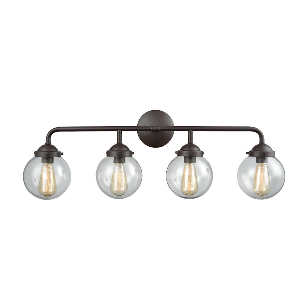 Thomas Lighting CN129411 Beckett 4 Light Bath In Oil Rubbed Bronze And Clear Glass