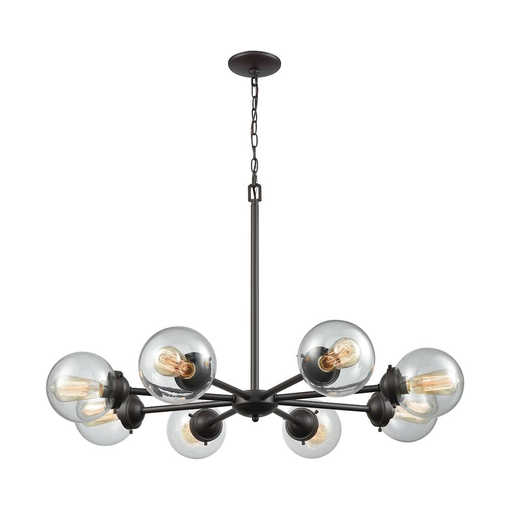 Thomas Lighting CN129821 Beckett 8 Light Chandelier In Oil Rubbed Bronze With Clear Glass